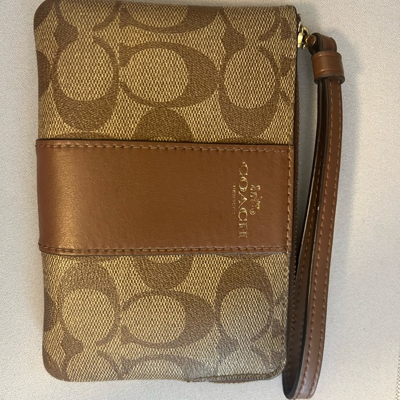 Coach Chocolate Brown Wristlet - Picture 1 of 3